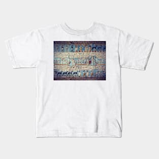 Egyptian goddess and gods, hieroglyphics, ancient relief Kids T-Shirt